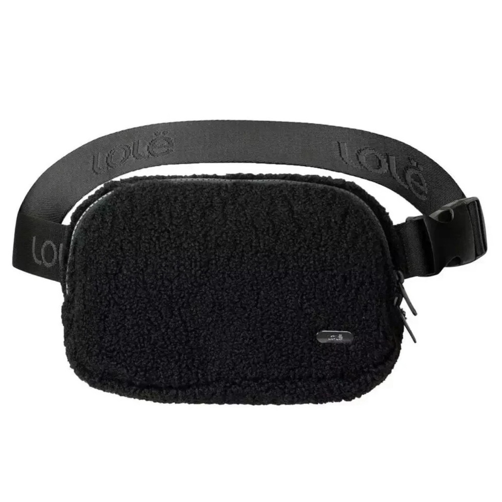 LOLË Convertible Fleece Belt Bag, Cross Body Design, Unisex, Black